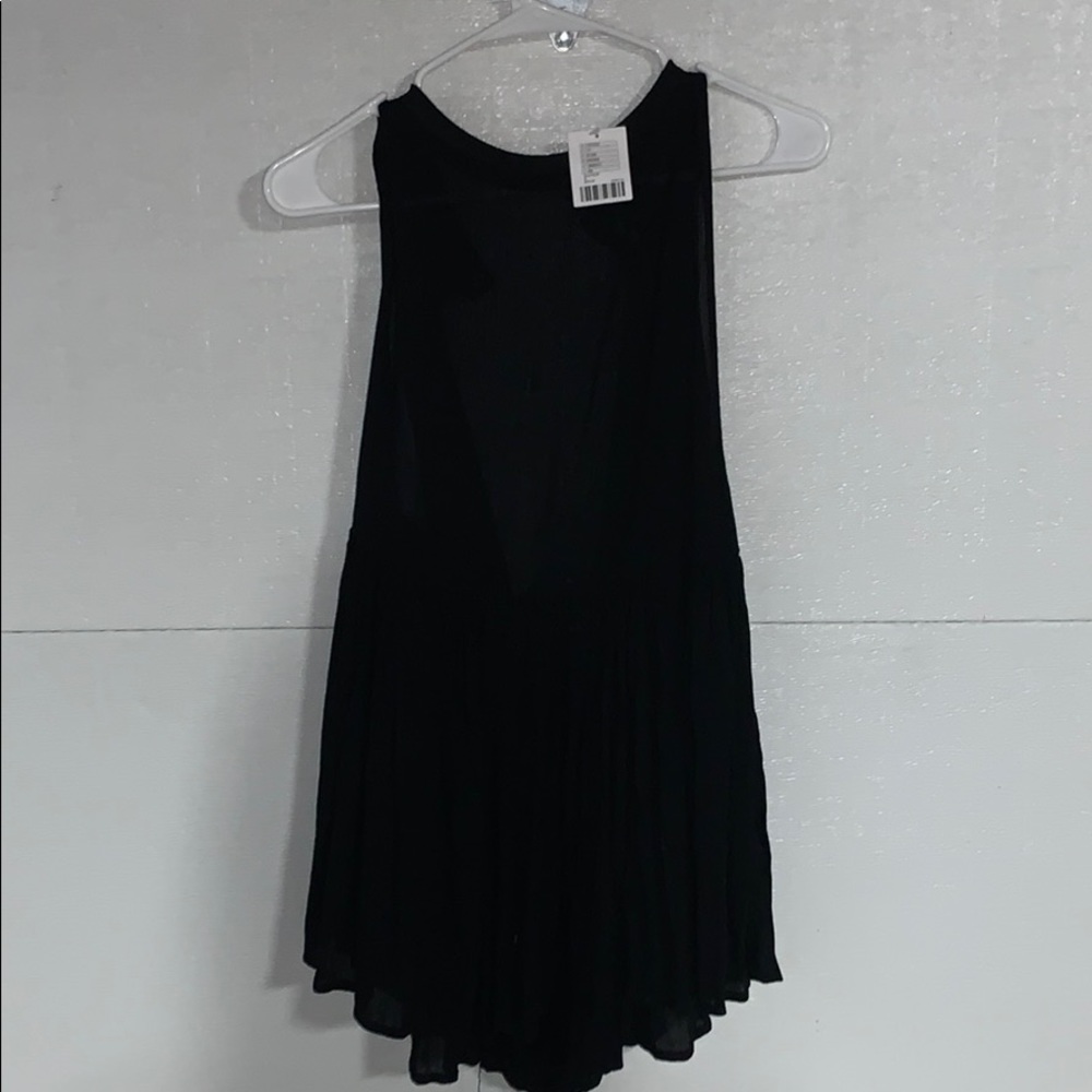 High neck, open back romper